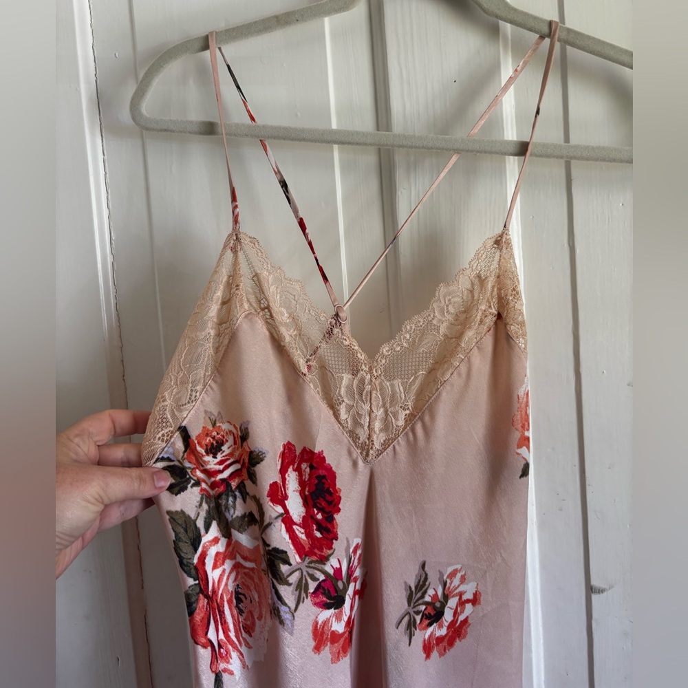 Floral Lace Trim Chemise